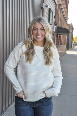 Soft Pintuck Crew Sweater
