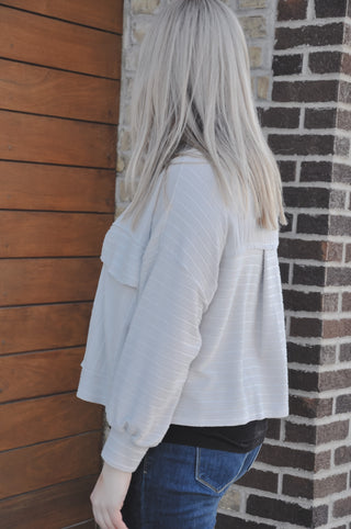 Soft Rib Knit Cropped Shacket