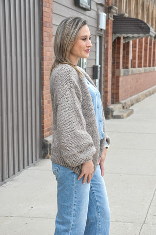 Ultra soft brushed open front cardigan.