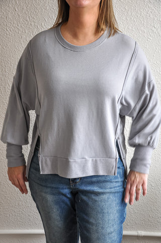 Solid Comfort Fit Round Neck Sweatshirt