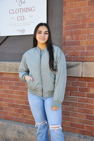 Solid Ruched Bomber Jacket