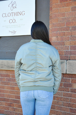 Solid Ruched Bomber Jacket