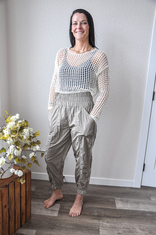 Solid Smocked Waistband Jogger