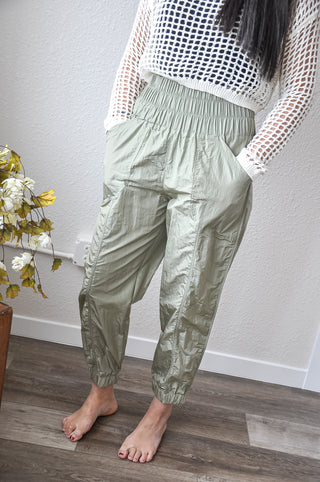 Solid Smocked Waistband Jogger