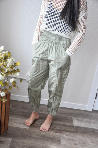 Solid Smocked Waistband Jogger