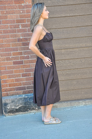 Spaghetti Strap Plain A-line Maxi Dress