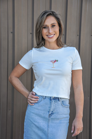 Spicy Cocktail Embroidered T-shirt