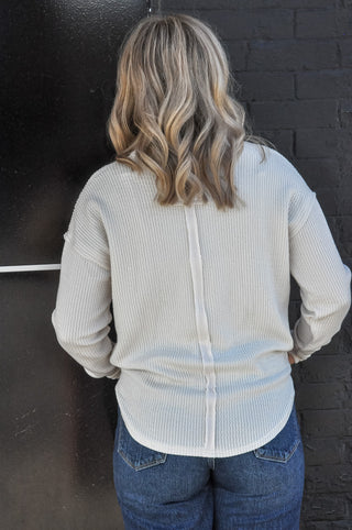 Split Neck Knit Top