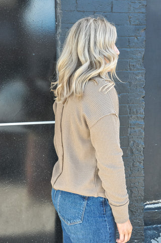 Split Neck Knit Top