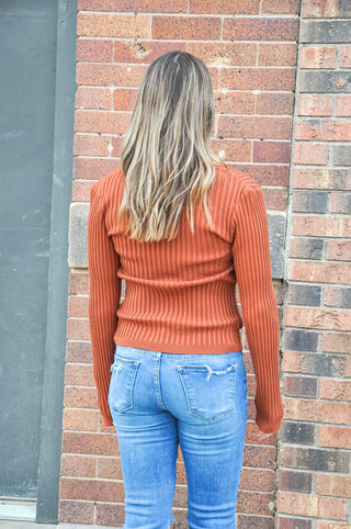 Square Neck Long Sleeve Knit Top