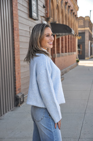 Stand Color Cardigan W/Colorful Buttons