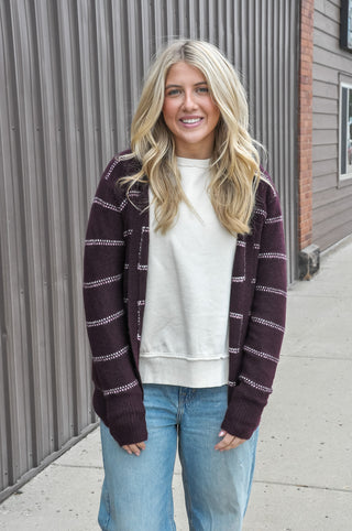Starlit Stripe LS Cardigan