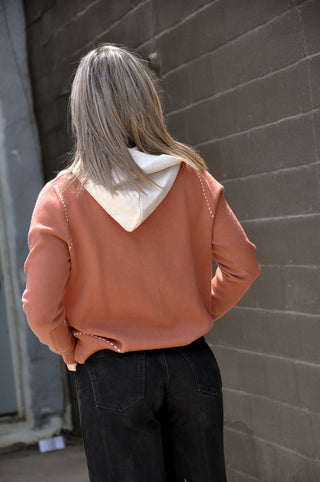 Stitch Accented Detachable Hoodie Vest