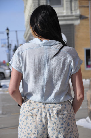 Stitch Detail Covered Placket Blouse