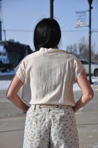 Stitch Detail Covered Placket Blouse