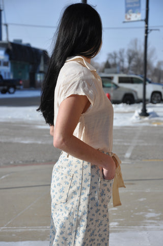 Stitch Detail Covered Placket Blouse