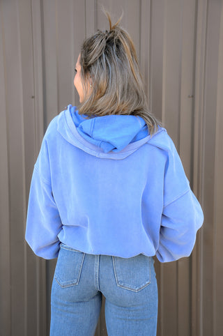 Stitch Detailed Elastic Hem Half Zip Hoodie