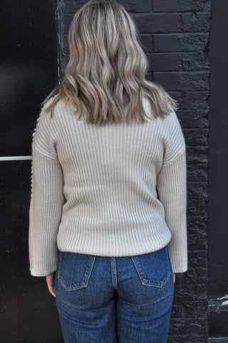 Stitch Point Mock Neck Sweater