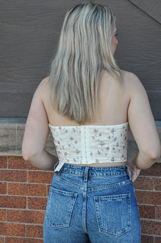 Strapless Eyelet Embroidered Corset, view 3