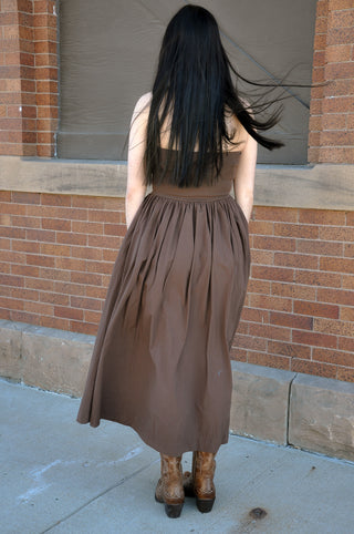 Strapless Flowy Midi Dress