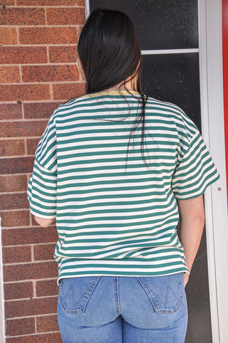 Stripe Colorblock Detail SS T-shirt
