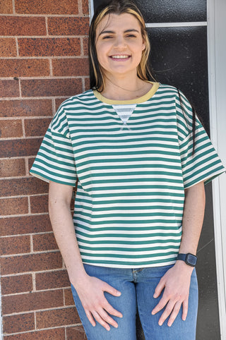 Stripe Colorblock Detail SS T-shirt