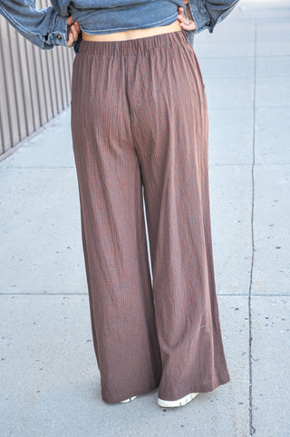 Subtle Gingham Wide Leg Pants