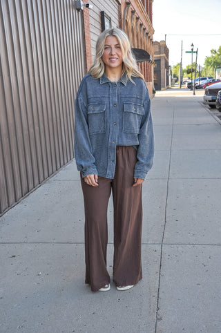 Subtle Gingham Wide Leg Pants