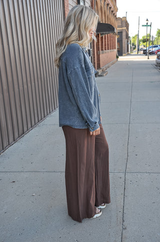 Subtle Gingham Wide Leg Pants