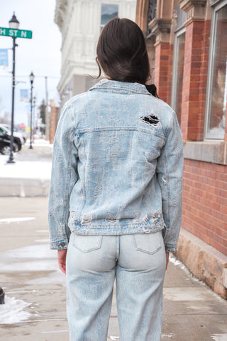 Subtle Sparkle Rhinestone Denim Jacket