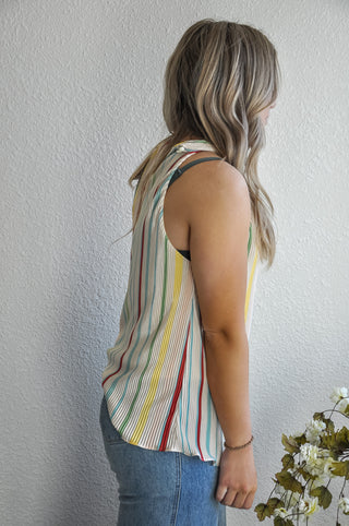 Summer Stripes High Neck Tank