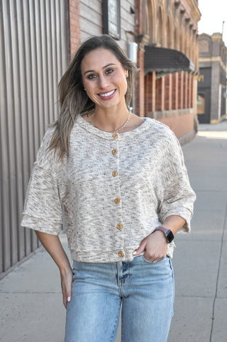 Sunday Charm Marled Knit Top