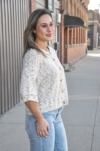Sunday Charm Marled Knit Top
