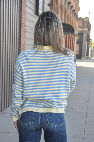 Sunday Stripe Polo Sweater