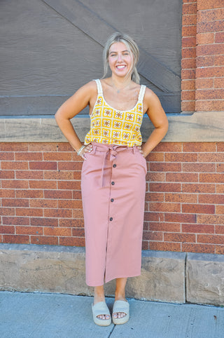 Sunset Serenade Button Down Midi