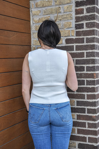 Sweater Front Button Down Vest