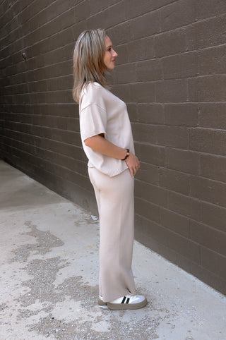 Sweater Knit Top and Pants Set