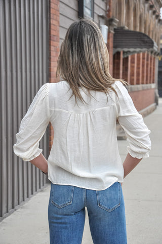 Sweet Heirloom Gauze Henley