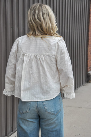Sweet Poem Lace Bell LS Top