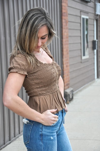 Sweet Whimsy Smocked Puff Top