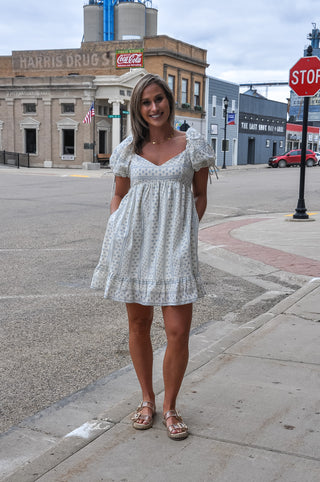 Sweetheart Puff Sleeve Babydoll Dress