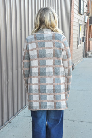 Tailored Check Sweater Coat