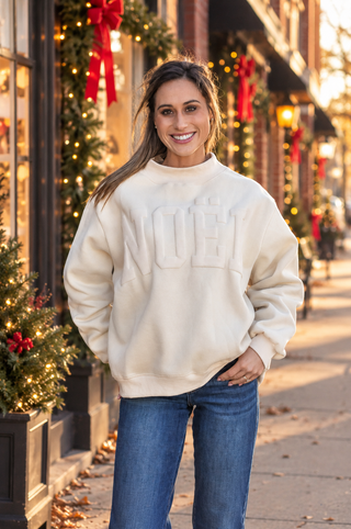 Taupe NOEL Puff Print Sweatshirt