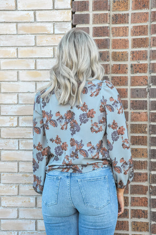 Tessa Turkish Blue Floral Top