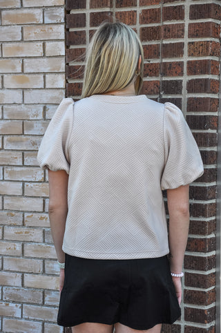 Textured Puff Sleeve Blouse