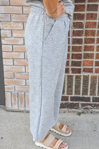 Textured Soft Cropped Wide Pants