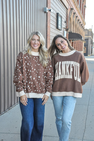 Thankful 2-Sided Mock Sweatshirt
