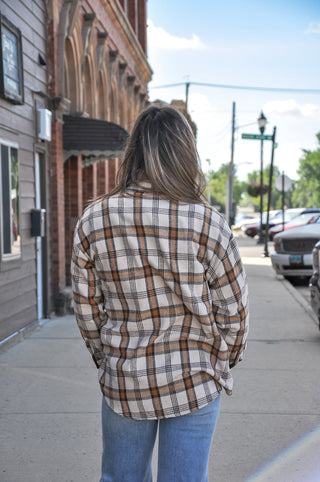 The Brushed Flannel Plaid Corduroy Shacket