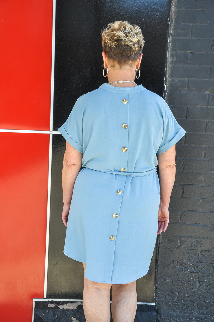 The Buttoned & Belted Curvy Dress