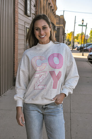 The Cozy Patchwork Mockneck Pullover